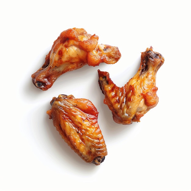 Photo yummy fried chicken wings isolated on white background