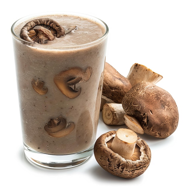 Yummy Guinean Shiitake Smoothie isolated on white background