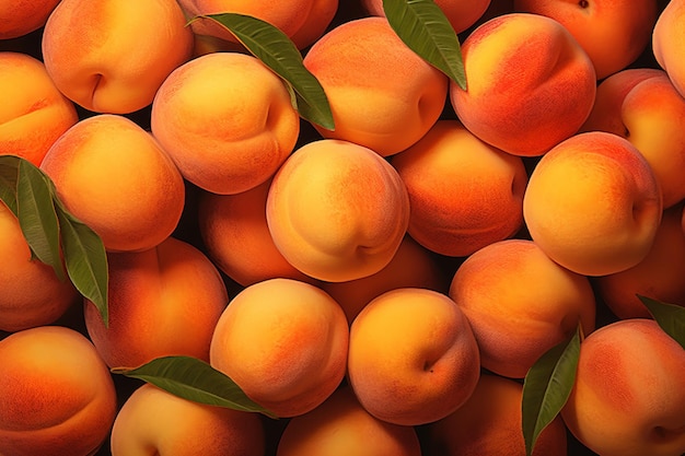 Yummy hand painted orange peaches background design