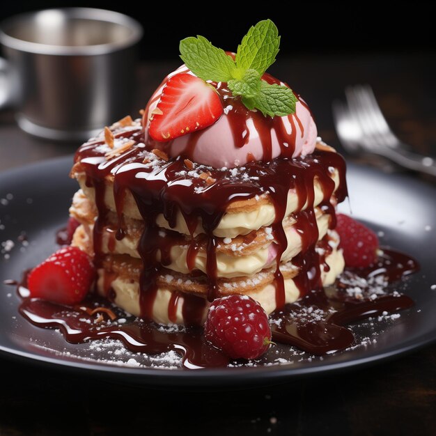 yummy jelly pancakes european cuisine waffles food