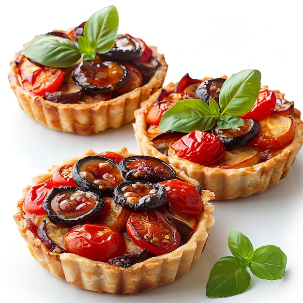 Photo yummy ratatouille tartlets isolated on white background