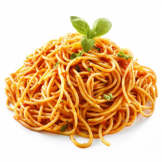 Yummy Spaghetti isolated on white background