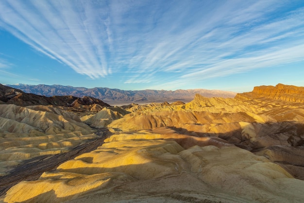 Zabriskie Point at Sunrise. Death Valley National Park. California, USA