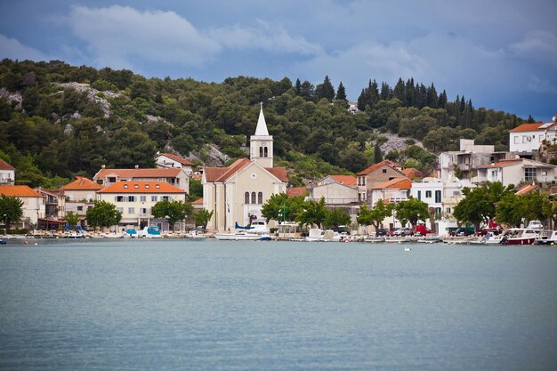 Zaton Croatia view from the sea