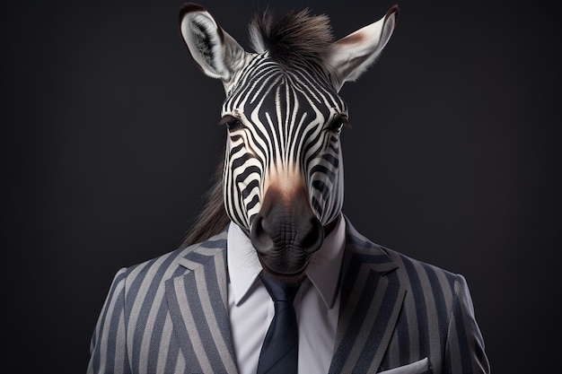 Photo zebra in business attire in clean background