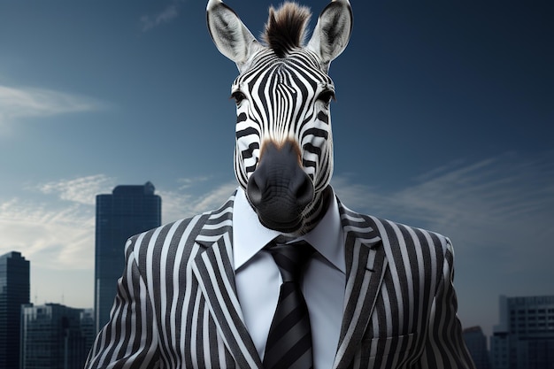 Photo zebra in business attire