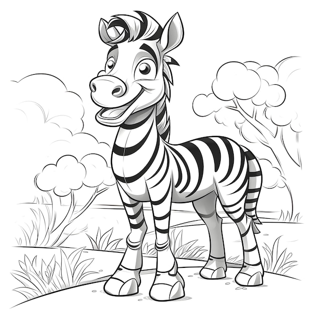 Photo zebra cartoon on a white background