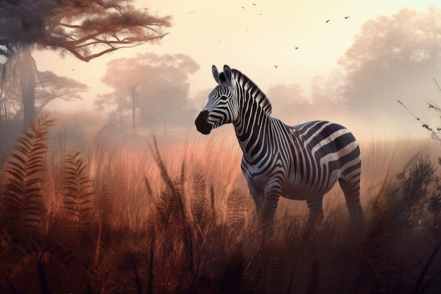 Zebra closeup wild freedom Generate Ai