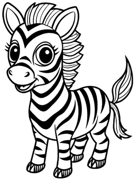 Photo a zebra drawn on a black and white background with a zebra on the bottom