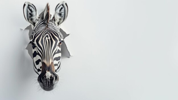 Zebra Head Mounted on Wall