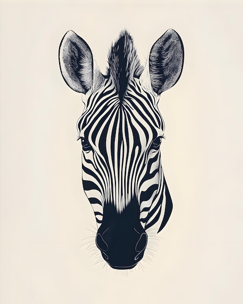 Photo a zebra head with a star on