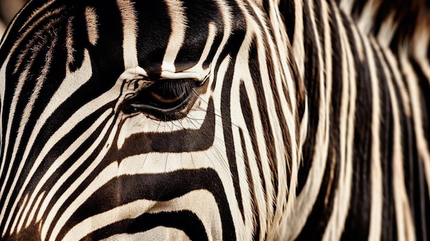 Zebra pattern background texture design close up zebra stripes black and white animals horse Generative AI