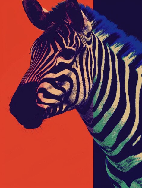 Photo zebra stripes in vivid hues