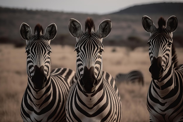 A zebra with a black and white striped face is looking at the camera.