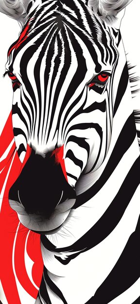 Photo a zebra with a red background that has the title  on it