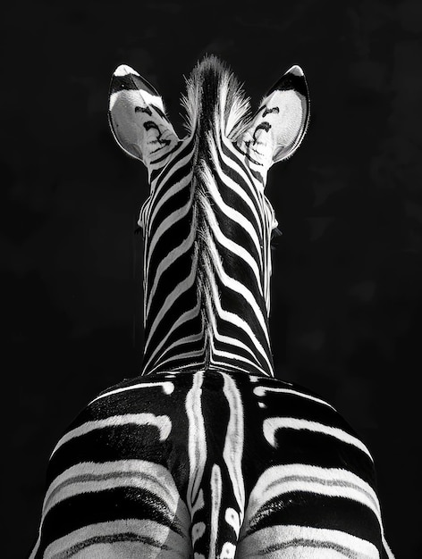 Photo a zebra with the stripes on its neck is shown