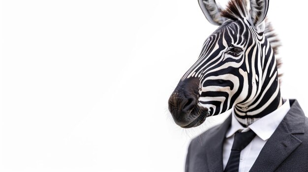 Photo a zebra with a tie that says zebra on it