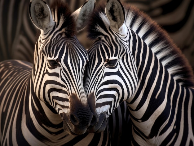 Zebras closeup in the wild