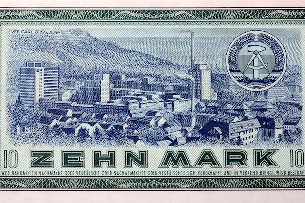 Zeiss Factory in Jena from old East German money