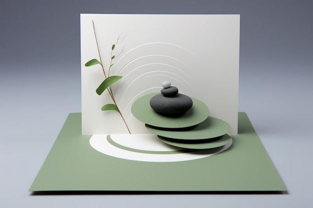 Photo zen 3d mock up modern harmony contemporary colors attractive and elegant composition