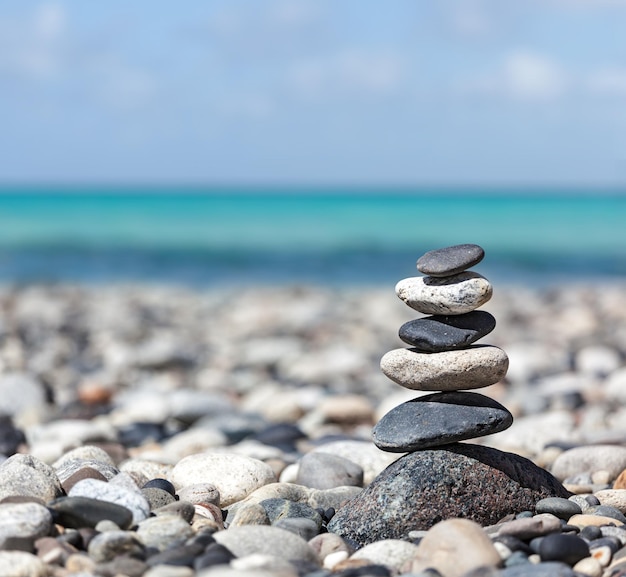 Zen balanced stones stack