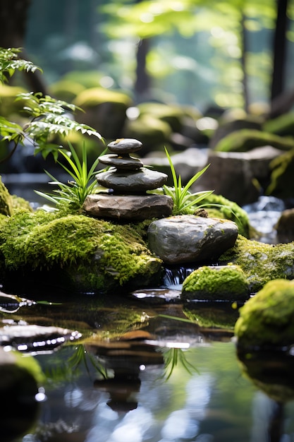 Zen garden nature background