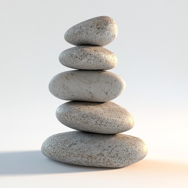 Photo zen garden scene with stacked stones