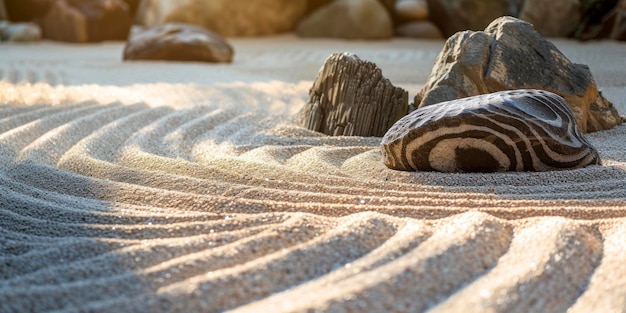 Zen garden tranquility a zeninspired wallpaper showcasing a serene Japanese garden with rocks