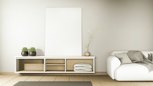 Zen modern empty room,minimal design japanese style. 3d rendering