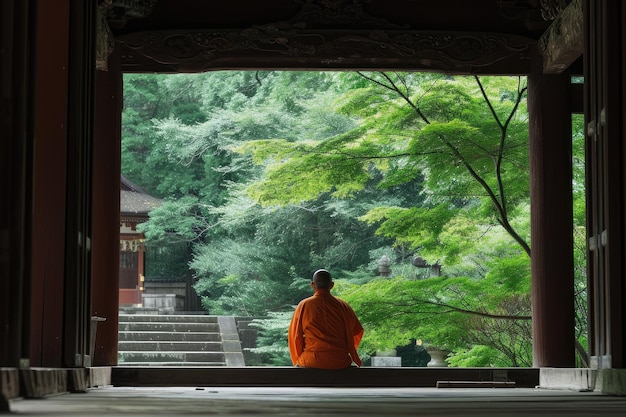 A Zen monks simple and peaceful life inside a temple