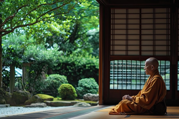 A Zen monks simple and peaceful life inside a temple