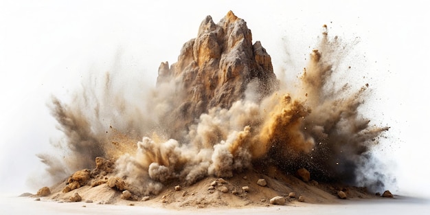 Zen Rock Stone on White Background with Falling Black Petals for Spa