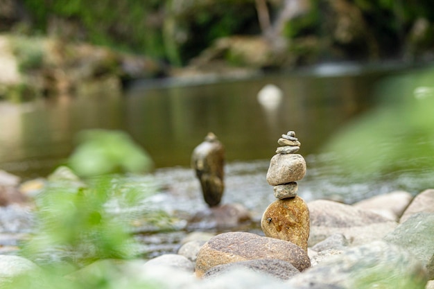 Zen rocks on the little stream in Sardinia, Italy