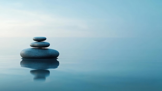 Photo zen stones on calm water