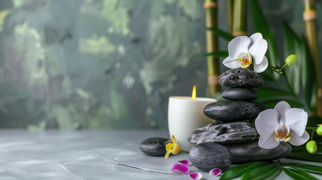 Zen Stones and Orchids A Tranquil Spa Setting