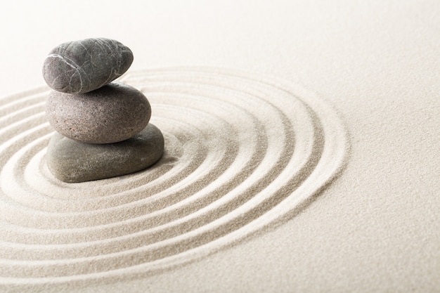 Zen stones in the sand. Background