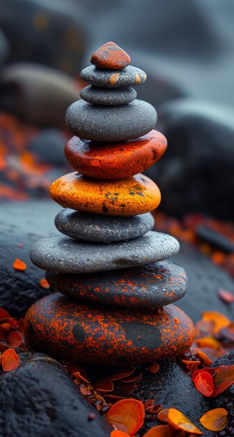 Zen stones stacked on top of each other