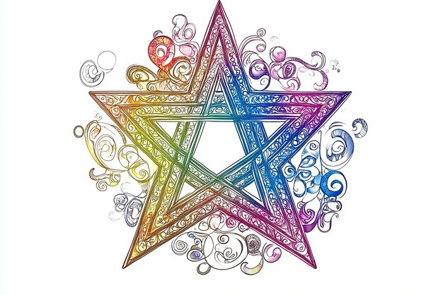 Photo zentangle jewish torah and star of david design