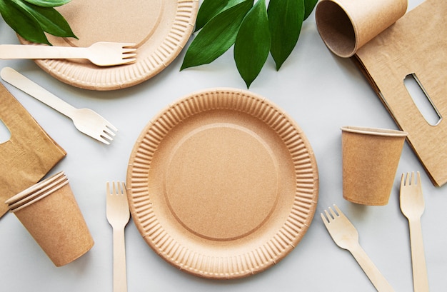 Zero waste concept, paper tableware