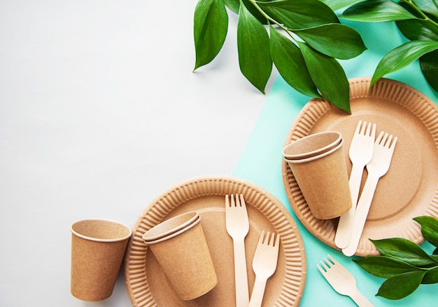 Zero waste concept, paper tableware