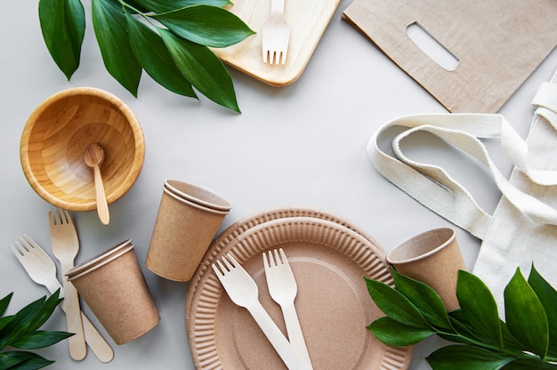 Zero waste concept, paper tableware