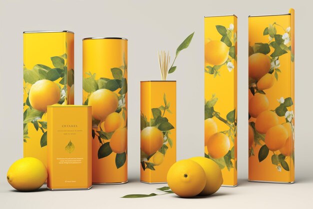 Zesty Citrus Cosmetic Packaging Design Mockup