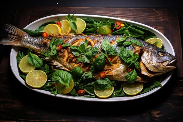 Zesty Escovitch Fish with Lime and Mint yummy Escovitch Fish food image photography