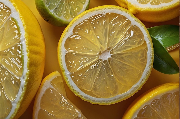 Zesty Lemon Juice with Vibrant Lemon Slice