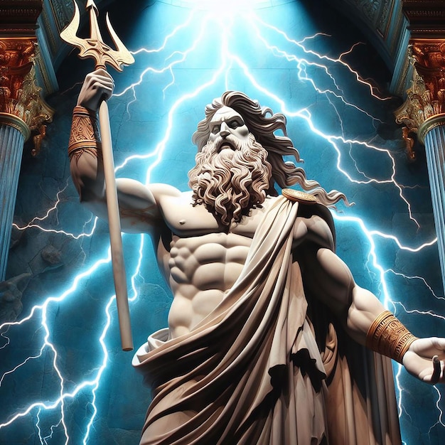 Photo zeus the ancient greek god of thunder