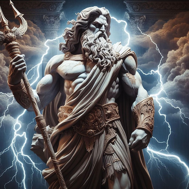 Photo zeus the ancient greek god of thunder