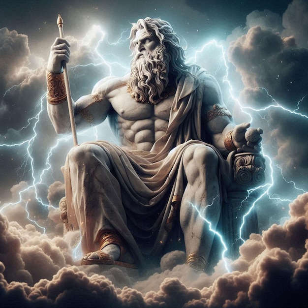 Photo zeus the ancient greek god of thunder