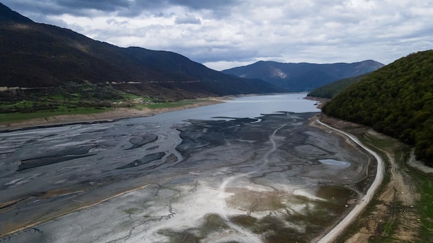 Zhinvali Dam scenic aerial view Georgia Europe High quality photo