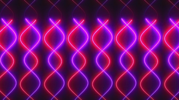 Zig zag neon curve lines