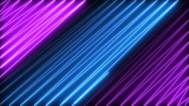 Zig zag neon light seamless loop modern motion graphics background